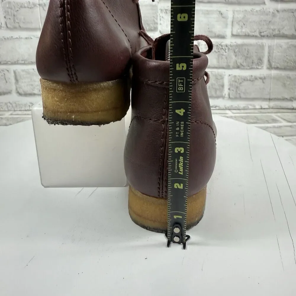 Clarks Original Men's Size 8 Burgundy Leather Lace Up Wallabee Boots